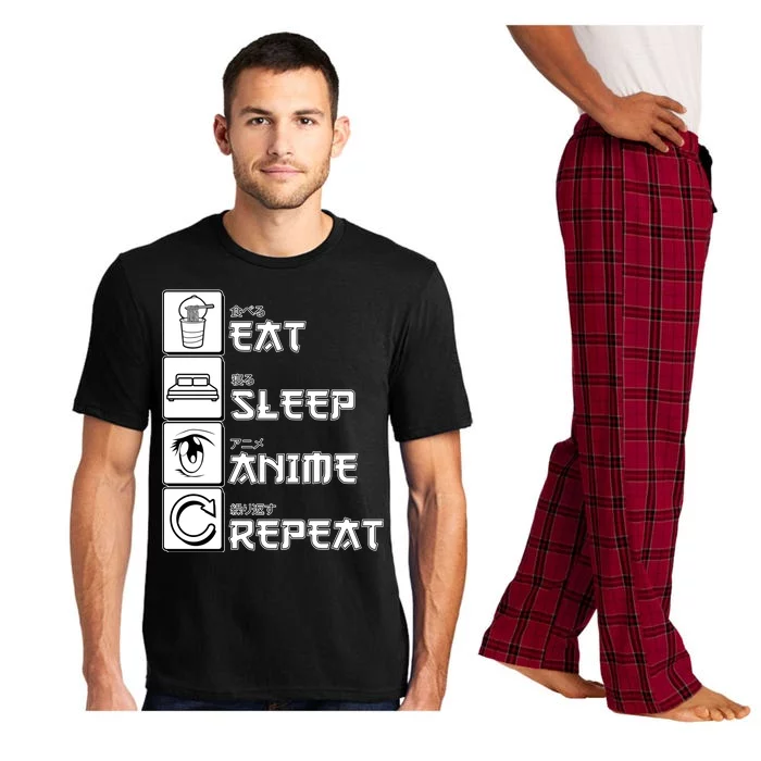 Eat Sleep Anime Repeat Pajama Set