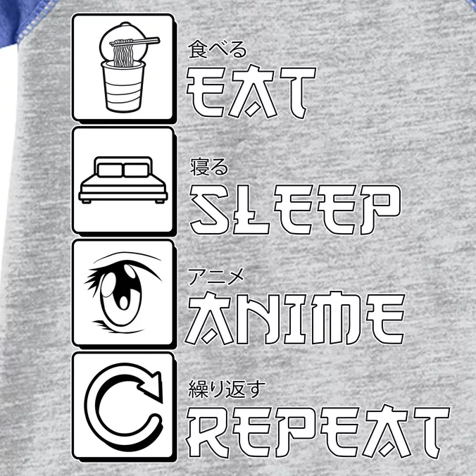 Eat Sleep Anime Repeat Infant Baby Jersey Bodysuit