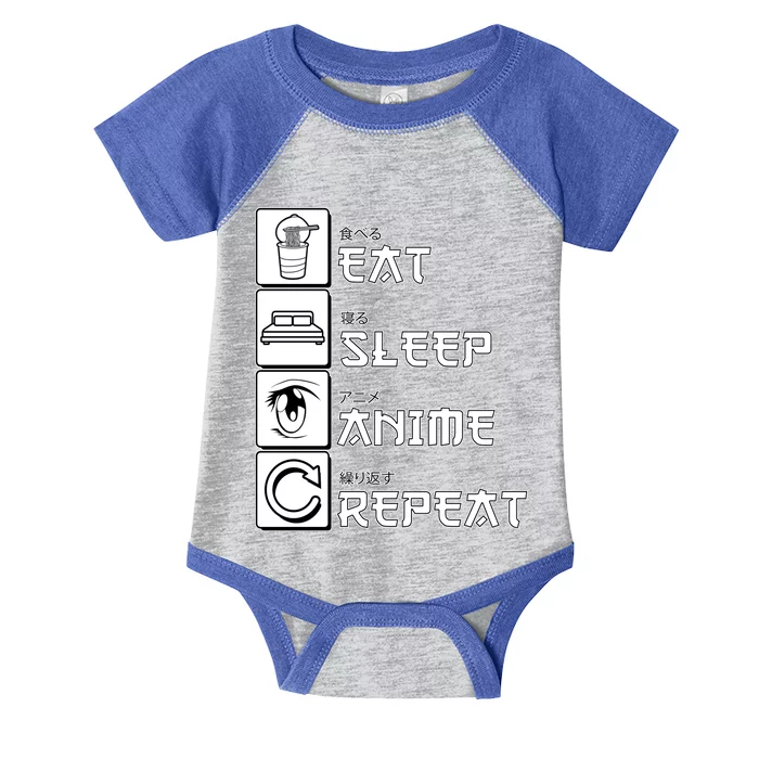 Eat Sleep Anime Repeat Infant Baby Jersey Bodysuit