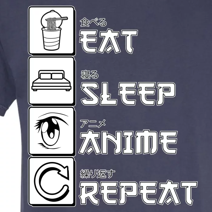 Eat Sleep Anime Repeat Garment-Dyed Heavyweight T-Shirt