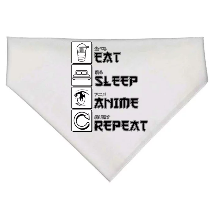 Eat Sleep Anime Repeat USA-Made Doggie Bandana