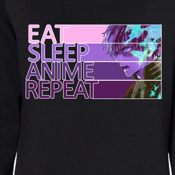 Eat Sleep Anime Repeat Funny Cartoon Womens California Wash Sweatshirt