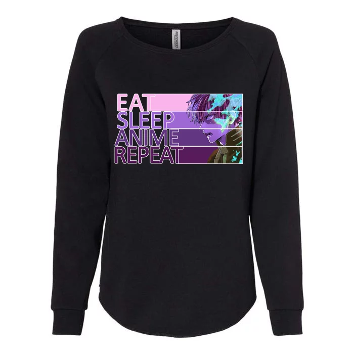 Eat Sleep Anime Repeat Funny Cartoon Womens California Wash Sweatshirt