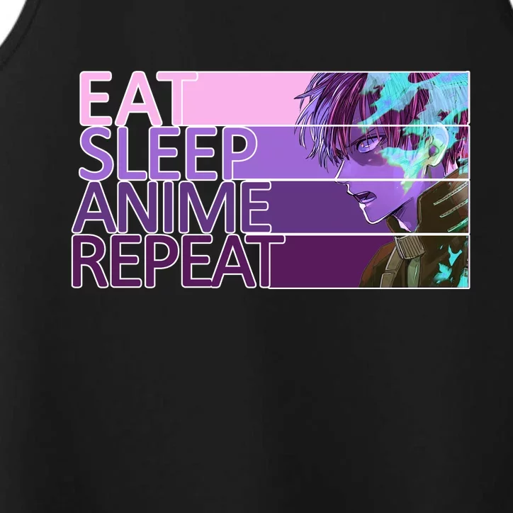 Eat Sleep Anime Repeat Funny Cartoon Performance Tank