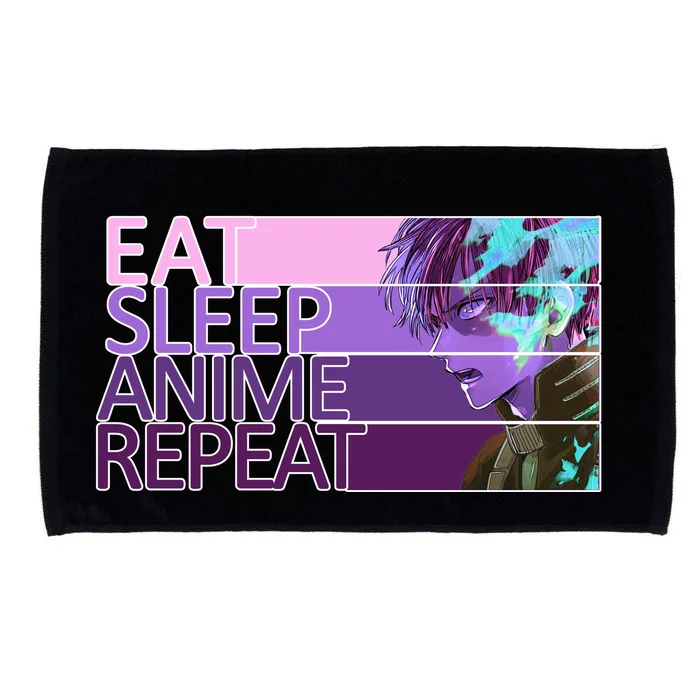 Eat Sleep Anime Repeat Funny Cartoon Microfiber Hand Towel