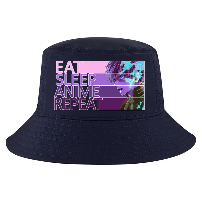 Eat Sleep Anime Repeat Funny Cartoon Cool Comfort Performance Bucket Hat