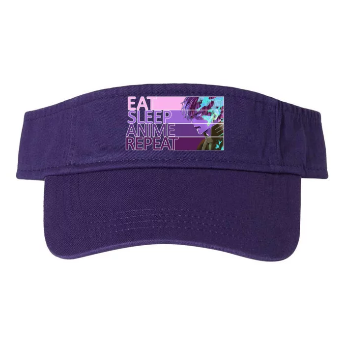 Eat Sleep Anime Repeat Funny Cartoon Valucap Bio-Washed Visor