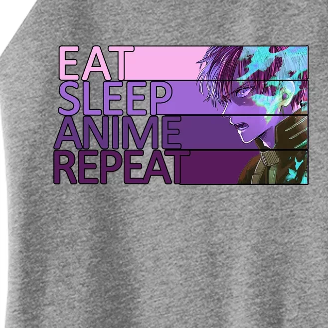 Eat Sleep Anime Repeat Funny Cartoon Women’s Perfect Tri Rocker Tank