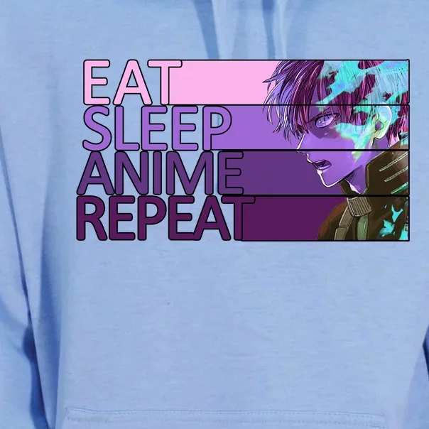 Eat Sleep Anime Repeat Funny Cartoon Unisex Surf Hoodie