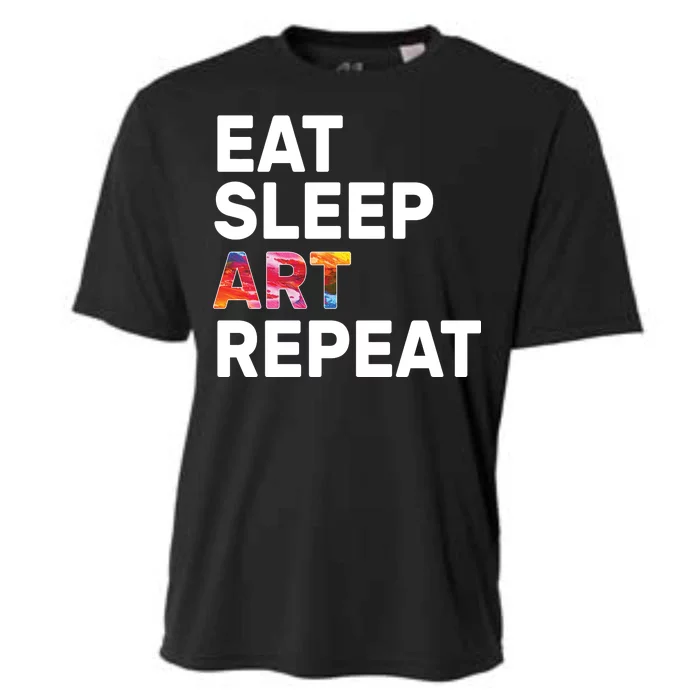 Eat Sleep Art Repeat Cooling Performance Crew T-Shirt