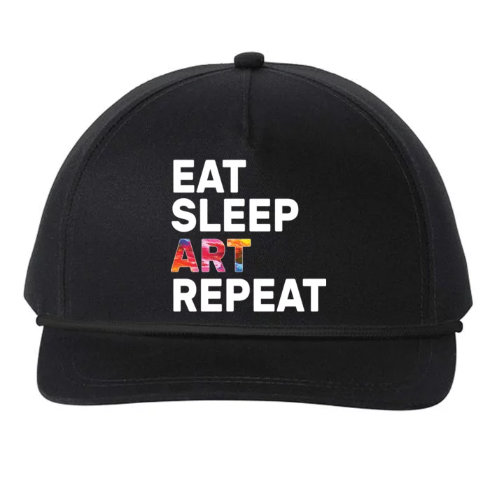 Eat Sleep Art Repeat Snapback Five-Panel Rope Hat