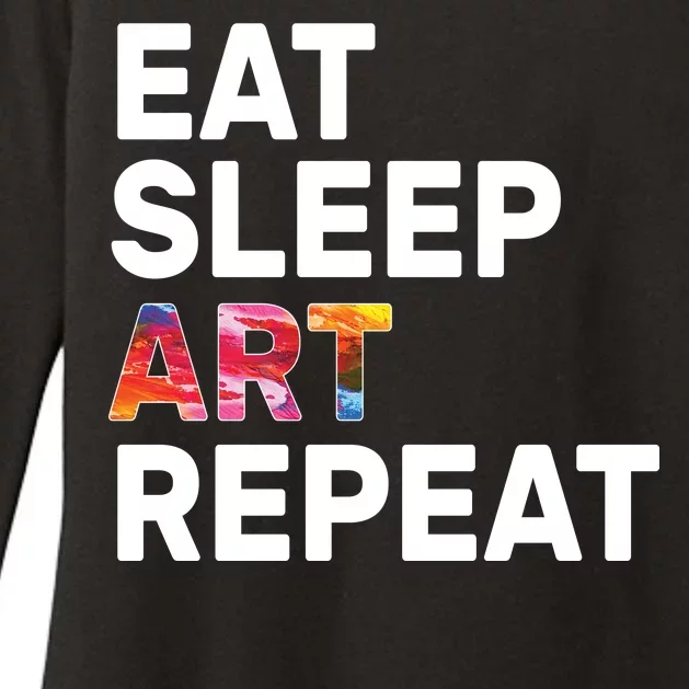 Eat Sleep Art Repeat Womens CVC Long Sleeve Shirt