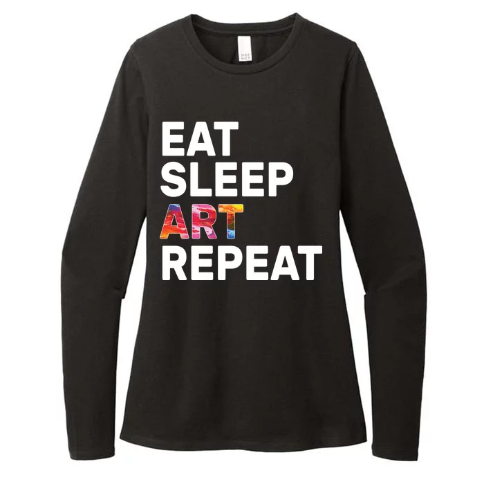 Eat Sleep Art Repeat Womens CVC Long Sleeve Shirt