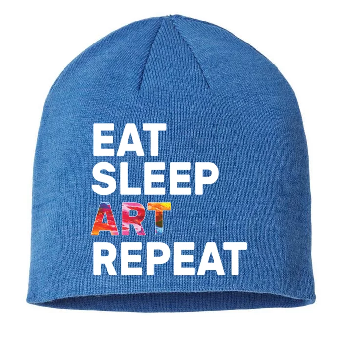 Eat Sleep Art Repeat 8 1/2in Sustainable Knit Beanie