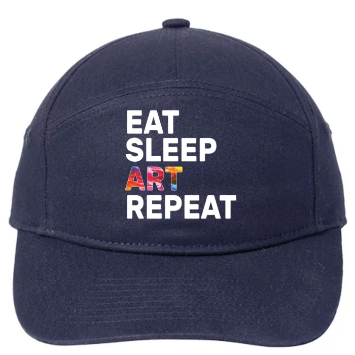 Eat Sleep Art Repeat 7-Panel Snapback Hat