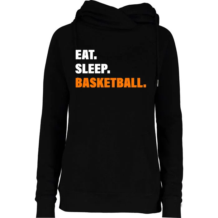 Eat Sleep Basketball Womens Funnel Neck Pullover Hood