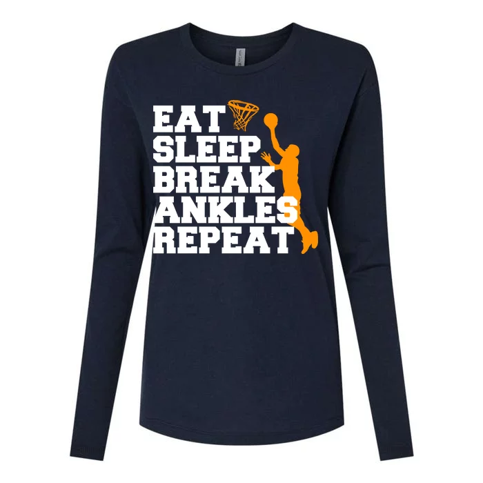 Eat Sleep Break Ankles Repeat Womens Cotton Relaxed Long Sleeve T-Shirt