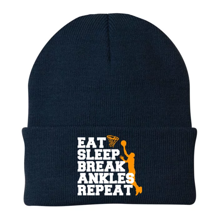 Eat Sleep Break Ankles Repeat Knit Cap Winter Beanie