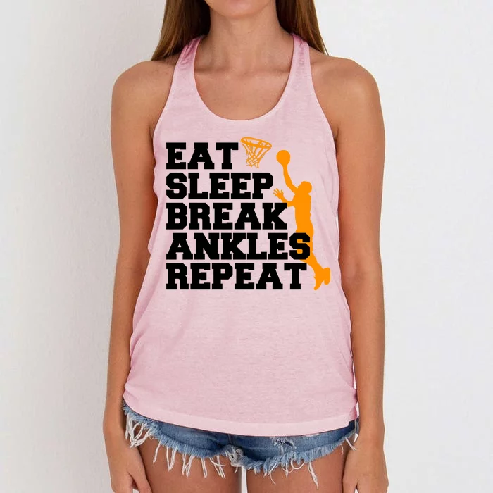 Eat Sleep Break Ankles Repeat Women's Knotted Racerback Tank