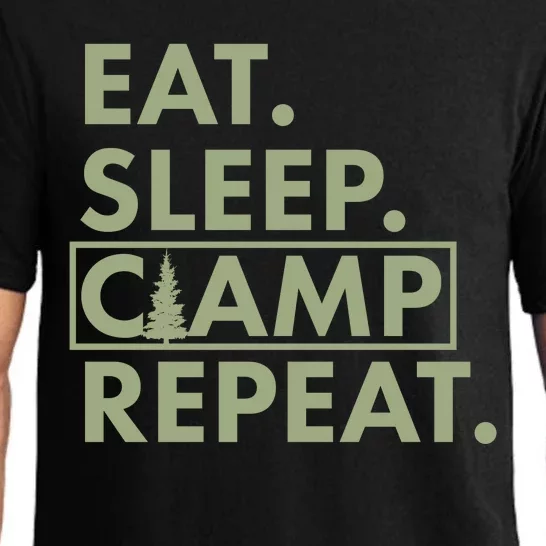 Eat Sleep Camp Repeat Camping Fan Pajama Set