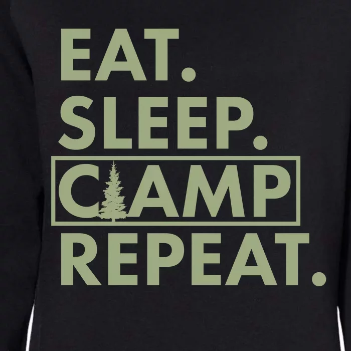 Eat Sleep Camp Repeat Camping Fan Womens California Wash Sweatshirt