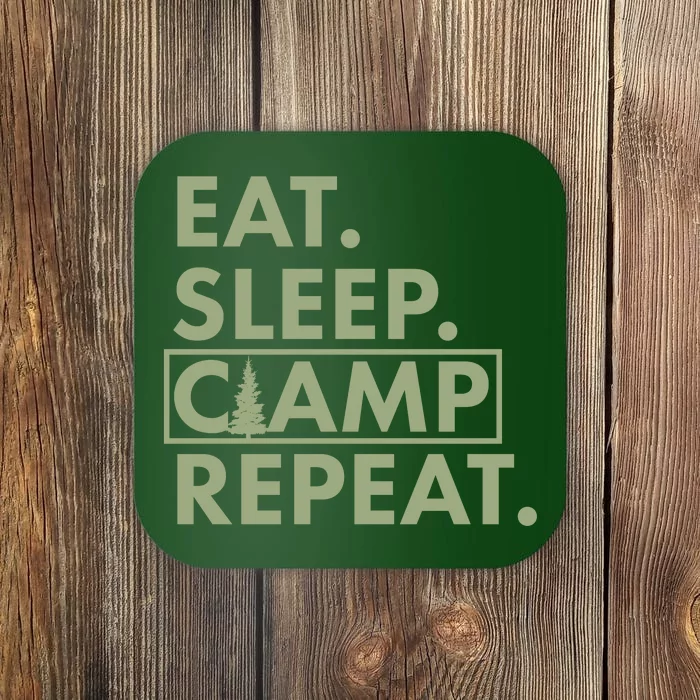 Eat Sleep Camp Repeat Camping Fan Coaster