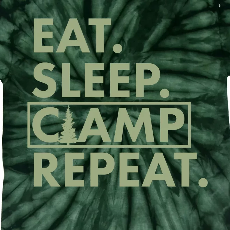 Eat Sleep Camp Repeat Camping Fan Tie-Dye T-Shirt