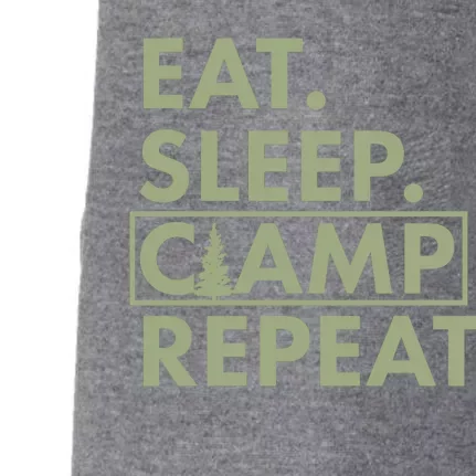 Eat Sleep Camp Repeat Camping Fan Doggie 3-End Fleece Hoodie