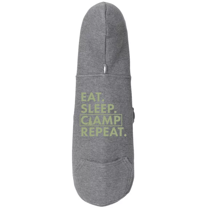 Eat Sleep Camp Repeat Camping Fan Doggie 3-End Fleece Hoodie