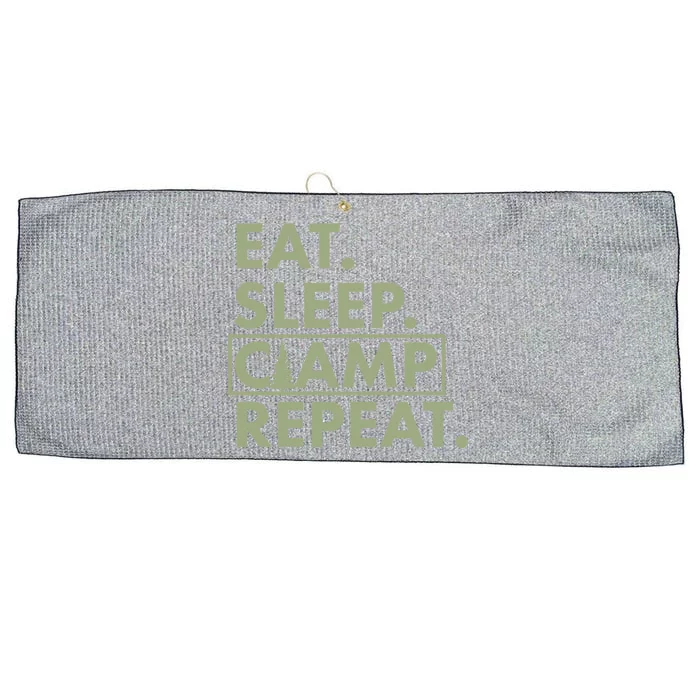 Eat Sleep Camp Repeat Camping Fan Large Microfiber Waffle Golf Towel