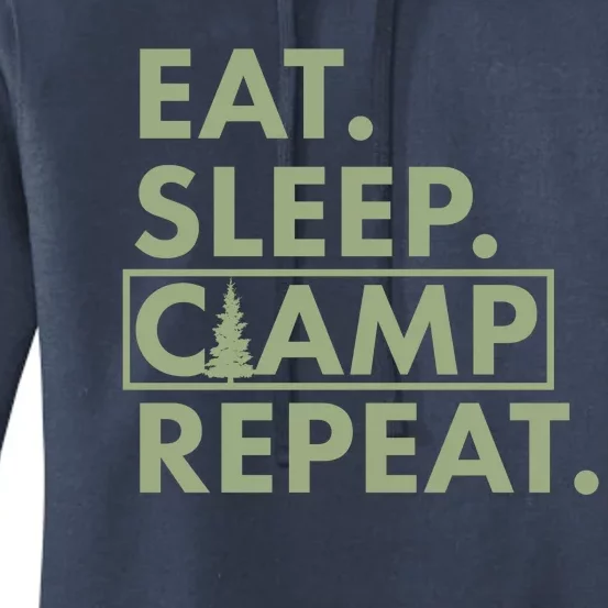 Eat Sleep Camp Repeat Camping Fan Women's Pullover Hoodie