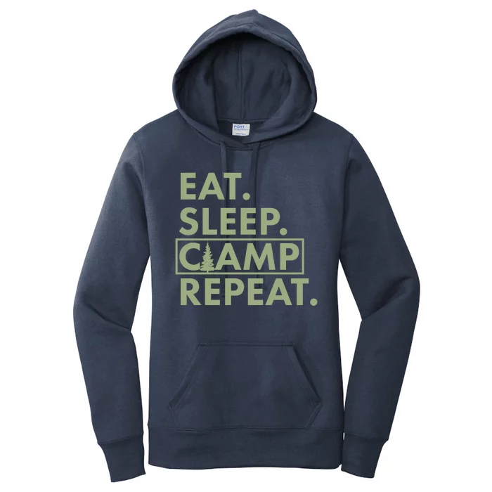 Eat Sleep Camp Repeat Camping Fan Women's Pullover Hoodie