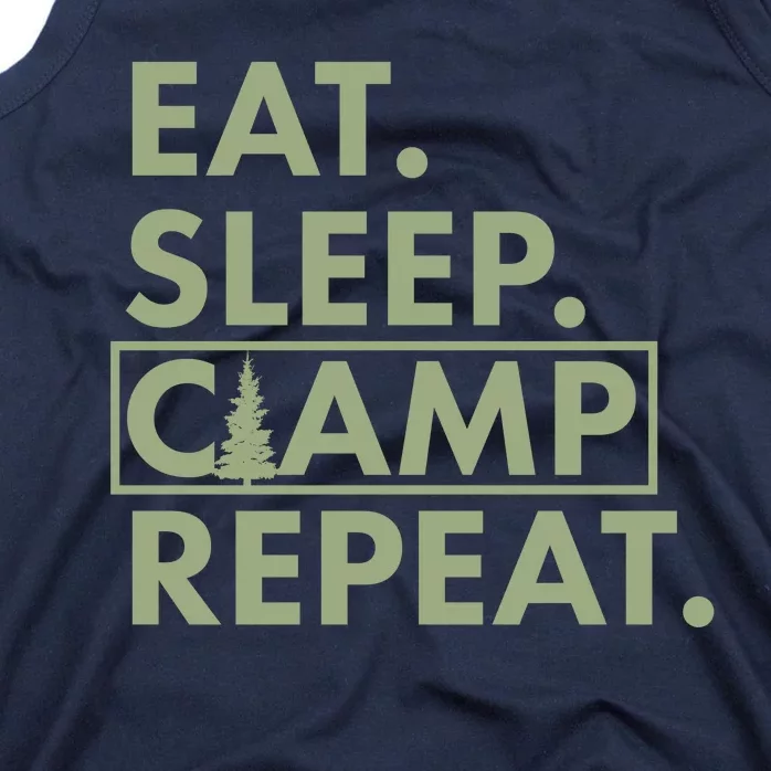 Eat Sleep Camp Repeat Camping Fan Tank Top