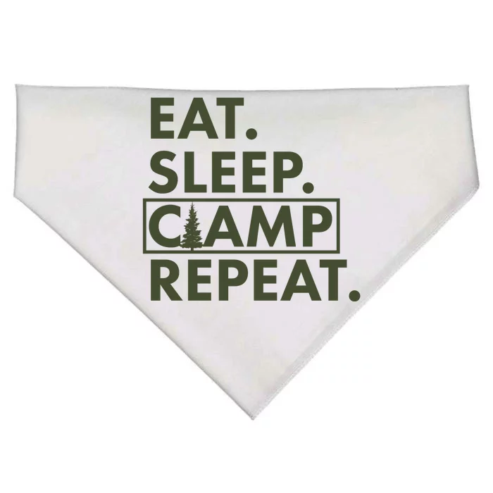 Eat Sleep Camp Repeat Camping Fan USA-Made Doggie Bandana