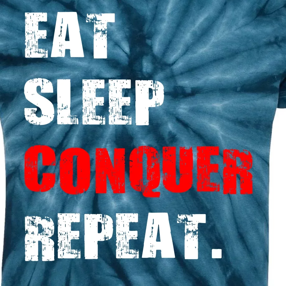 Eat Sleep Conquer Repeat Kids Tie-Dye T-Shirt