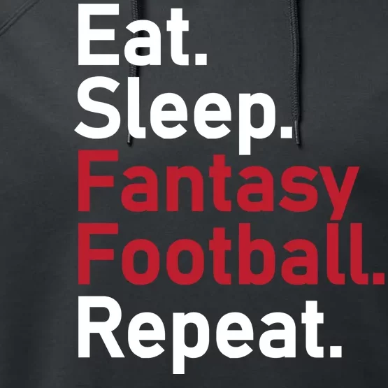 Eat Sleep Fantasy Football Repeat Performance Fleece Hoodie