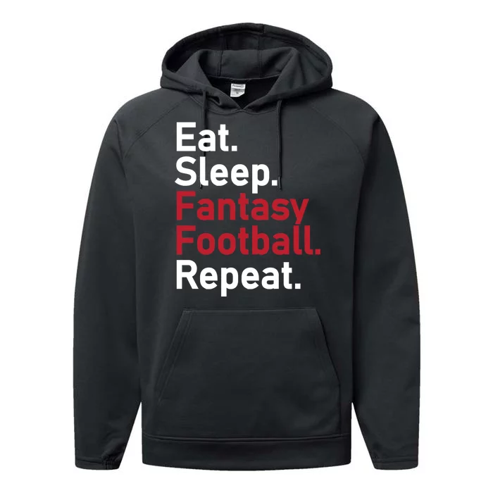 Eat Sleep Fantasy Football Repeat Performance Fleece Hoodie