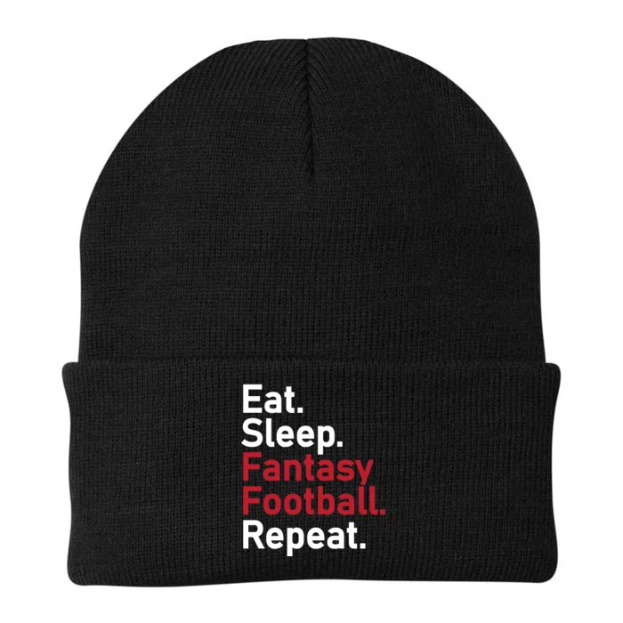 Eat Sleep Fantasy Football Repeat Knit Cap Winter Beanie