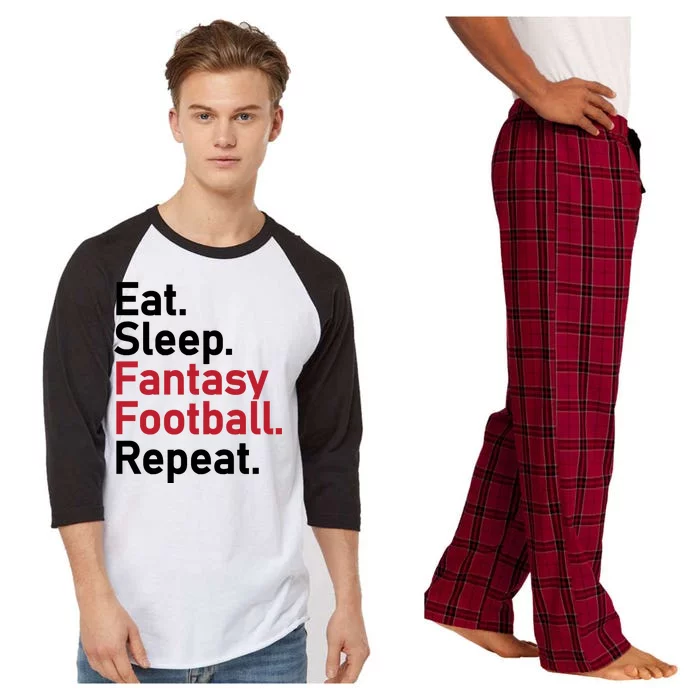 Eat Sleep Fantasy Football Repeat Raglan Sleeve Pajama Set