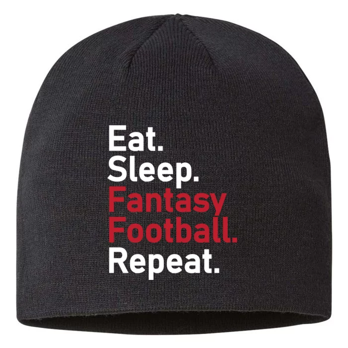 Eat Sleep Fantasy Football Repeat 8 1/2in Sustainable Knit Beanie