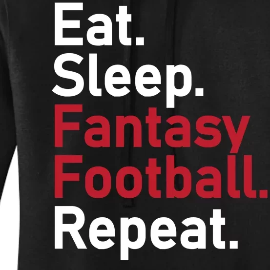 Eat Sleep Fantasy Football Repeat Women's Pullover Hoodie