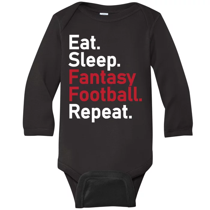 Eat Sleep Fantasy Football Repeat Baby Long Sleeve Bodysuit