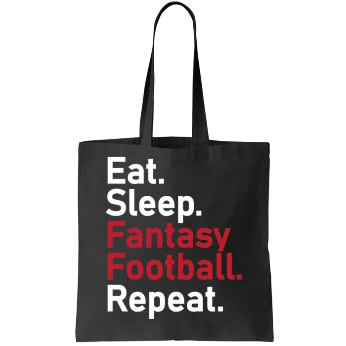 Eat Sleep Fantasy Football Repeat Tote Bag