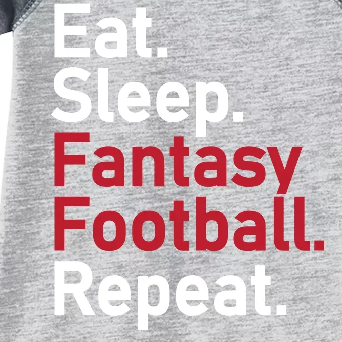 Eat Sleep Fantasy Football Repeat Infant Baby Jersey Bodysuit