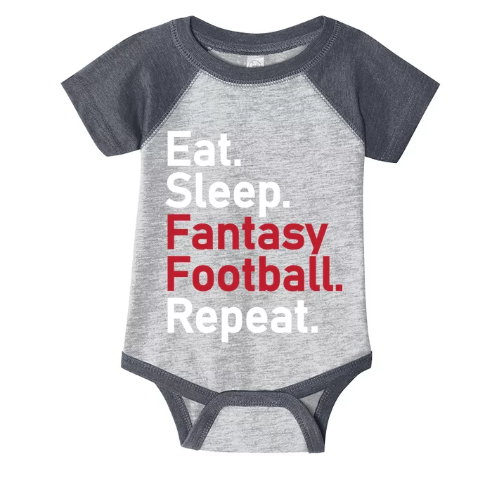 Eat Sleep Fantasy Football Repeat Infant Baby Jersey Bodysuit