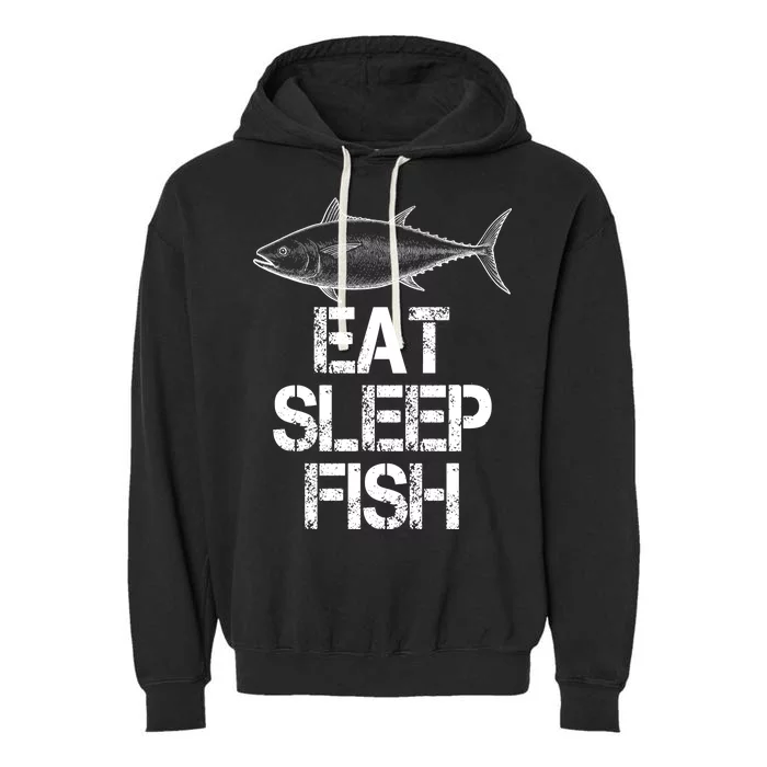 Eat Sleep Fish Fishing Fanatic Garment-Dyed Fleece Hoodie