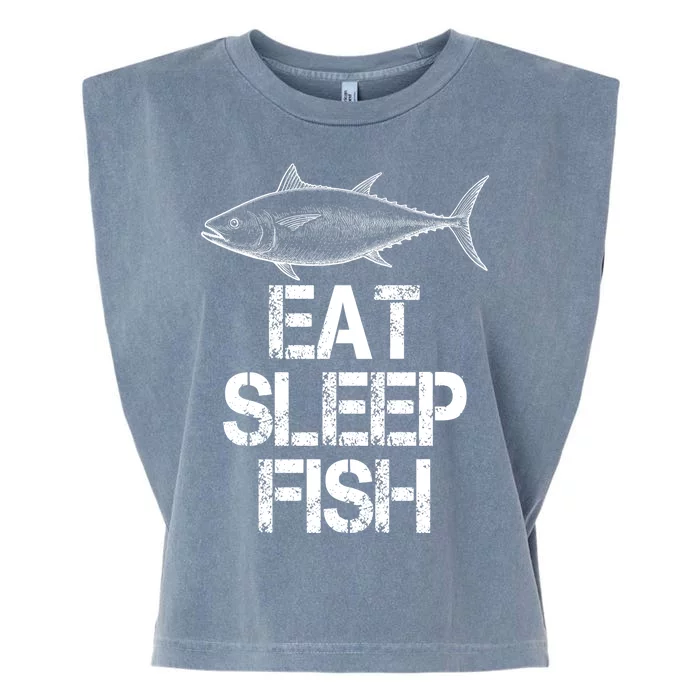 Eat Sleep Fish Fishing Fanatic Garment-Dyed Women's Muscle Tee