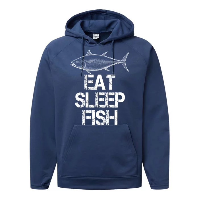 Eat Sleep Fish Fishing Fanatic Performance Fleece Hoodie