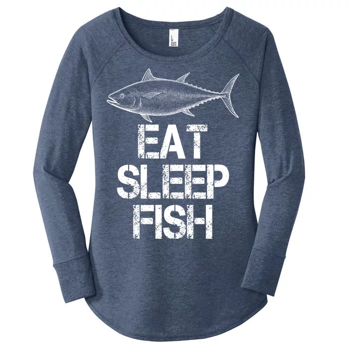 Eat Sleep Fish Fishing Fanatic Women's Perfect Tri Tunic Long Sleeve Shirt