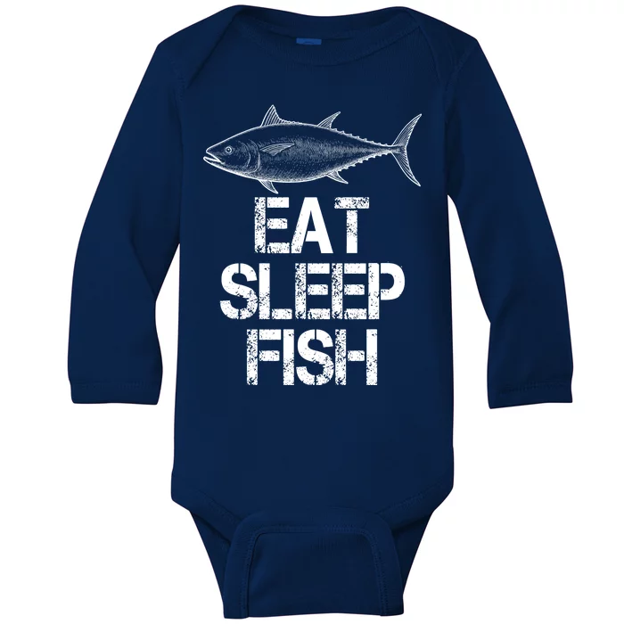 Eat Sleep Fish Fishing Fanatic Baby Long Sleeve Bodysuit